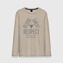 Мужской лонгслив Кровь Пот Уважение Скала