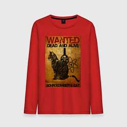 Лонгслив хлопковый мужской Разыскивается Кот, цвет: красный