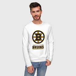 Лонгслив хлопковый мужской Boston Bruins , Бостон Брюинз, цвет: белый — фото 2