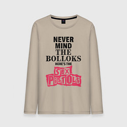 Лонгслив хлопковый мужской SEX PISTOLS СЕКС ПИСТОЛС, цвет: миндальный