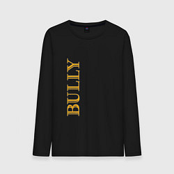 Лонгслив хлопковый мужской Bully Лого по вертикали, цвет: черный