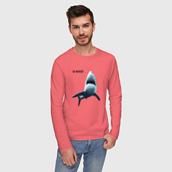 Лонгслив хлопковый мужской Акула - топ менеджер, цвет: коралловый — фото 2