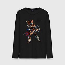 Лонгслив хлопковый мужской Элой с луком Horizon, цвет: черный