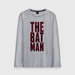 Лонгслив хлопковый мужской The Batman Text logo, цвет: меланж