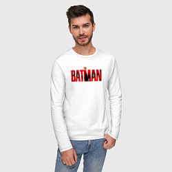 Лонгслив хлопковый мужской Логотип Бэтмена 2022, цвет: белый — фото 2