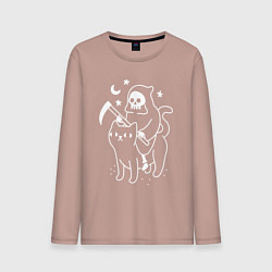 Лонгслив хлопковый мужской ВСАДНИК КОТОПОКАЛИПСИСА, цвет: пыльно-розовый