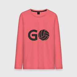 Лонгслив хлопковый мужской Go Volleyball, цвет: коралловый