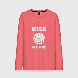 Лонгслив хлопковый мужской Kiss - My Ace, цвет: коралловый