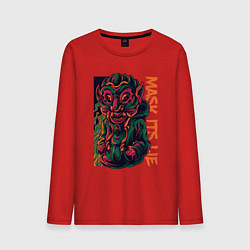 Лонгслив хлопковый мужской Ложь в маске, цвет: красный
