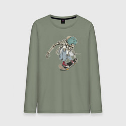 Лонгслив хлопковый мужской SKATEBOARDING!, цвет: авокадо