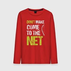 Лонгслив хлопковый мужской Dont make come to the net теннисная шутка, цвет: красный