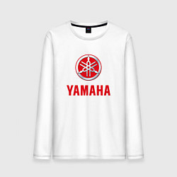 Лонгслив хлопковый мужской Yamaha Логотип Ямаха, цвет: белый