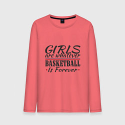 Лонгслив хлопковый мужской Girls & Basketball, цвет: коралловый