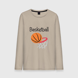 Лонгслив хлопковый мужской Game Basketball, цвет: миндальный