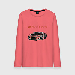 Лонгслив хлопковый мужской Audi Motorsport Racing team, цвет: коралловый
