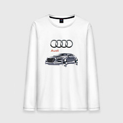 Лонгслив хлопковый мужской Audi Germany Car, цвет: белый