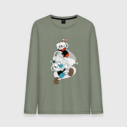 Мужской лонгслив Чашки Cuphead