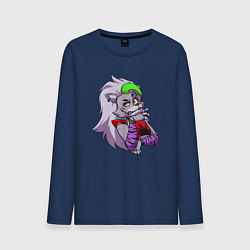 Лонгслив хлопковый мужской Five Nights at Freddys Security Breach - Волчица Р, цвет: тёмно-синий