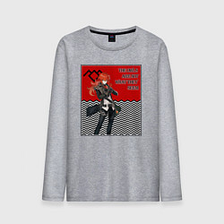 Лонгслив хлопковый мужской Совы Genshin Impact x Twin Peaks кроссовер, цвет: меланж