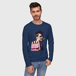 Лонгслив хлопковый мужской Club Fight, цвет: тёмно-синий — фото 2