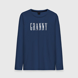 Лонгслив хлопковый мужской Logo Granny, цвет: тёмно-синий