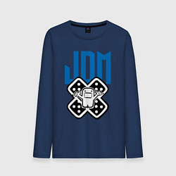 Лонгслив хлопковый мужской JDM Japan Hero, цвет: тёмно-синий