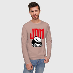 Лонгслив хлопковый мужской JDM Panda Japan Симпатяга, цвет: пыльно-розовый — фото 2