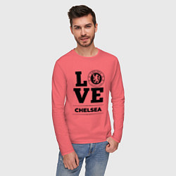 Лонгслив хлопковый мужской Chelsea Love Классика, цвет: коралловый — фото 2