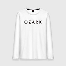 Лонгслив хлопковый мужской Ozark black logo, цвет: белый