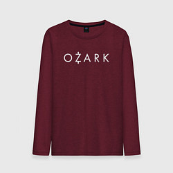 Лонгслив хлопковый мужской Ozark white logo, цвет: меланж-бордовый