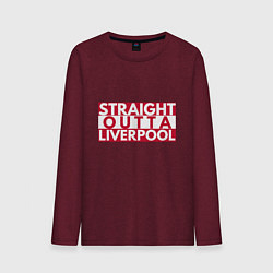 Лонгслив хлопковый мужской Straight Outta Liverpool, цвет: меланж-бордовый