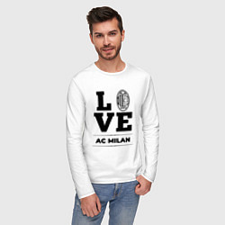 Лонгслив хлопковый мужской AC Milan Love Классика, цвет: белый — фото 2