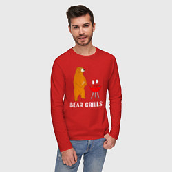 Лонгслив хлопковый мужской Bear Grills Беар Гриллс, цвет: красный — фото 2