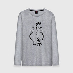 Лонгслив хлопковый мужской Очень-очень важный кот, цвет: меланж