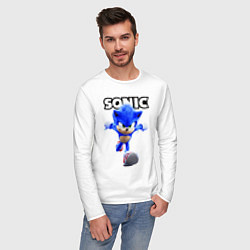 Лонгслив хлопковый мужской Sonic the Hedgehog 2022, цвет: белый — фото 2