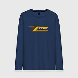 Лонгслив хлопковый мужской ZZ top logo, цвет: тёмно-синий