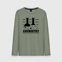 Лонгслив хлопковый мужской CHEMISTRY химия, цвет: авокадо