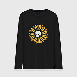 Лонгслив хлопковый мужской Череп Подсолнух Sunflower Skull, цвет: черный
