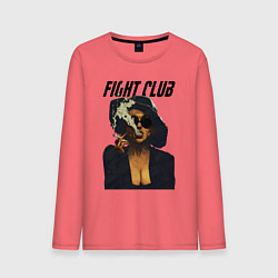 Лонгслив хлопковый мужской Fight Club - Marla Singer, цвет: коралловый