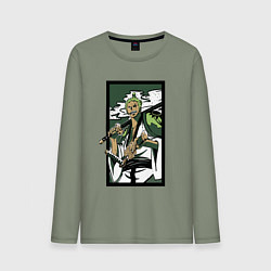 Лонгслив хлопковый мужской ЗОРО САМУРАЙ ИЗ ВАН ПИСА, цвет: авокадо