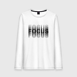 Лонгслив хлопковый мужской FOCUS: BLACK, цвет: белый