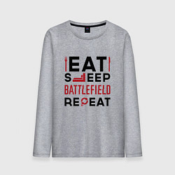 Мужской лонгслив Надпись: Eat Sleep Battlefield Repeat