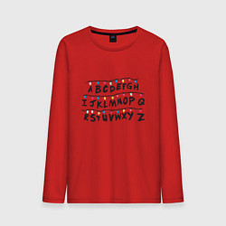 Лонгслив хлопковый мужской STRANGER THINGS ALPHABET, цвет: красный