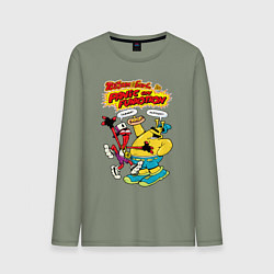 Лонгслив хлопковый мужской ToeJam & Earl, цвет: авокадо