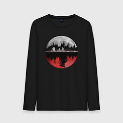 Лонгслив хлопковый мужской Stranger Things Moon, цвет: черный