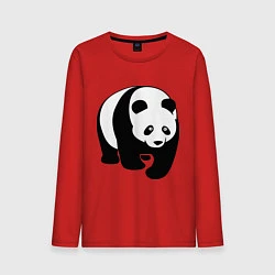 Лонгслив хлопковый мужской Папа панда, цвет: красный