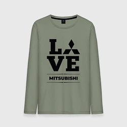 Лонгслив хлопковый мужской Mitsubishi Love Classic, цвет: авокадо