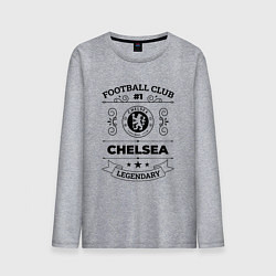 Лонгслив хлопковый мужской Chelsea: Football Club Number 1 Legendary, цвет: меланж