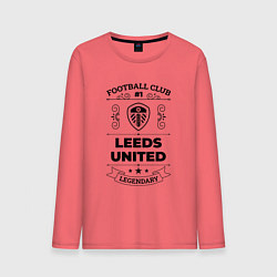 Лонгслив хлопковый мужской Leeds United: Football Club Number 1 Legendary, цвет: коралловый