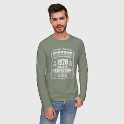 Лонгслив хлопковый мужской Винтаж 1978 года, выдержанный до совершенства, цвет: авокадо — фото 2